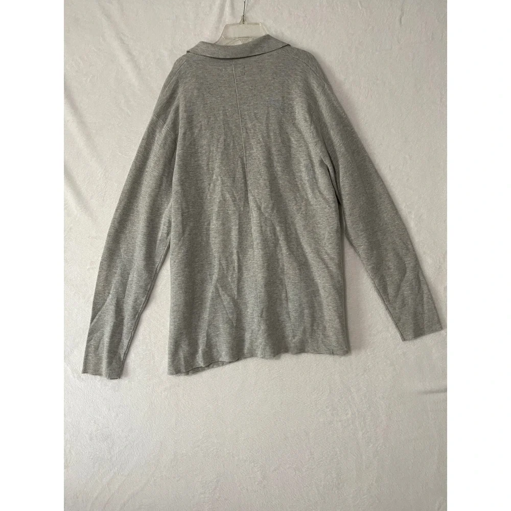 Nordstrom Mens Shop Heather Grey Knit Blazer Sweater Jacket XL Cotton Blend